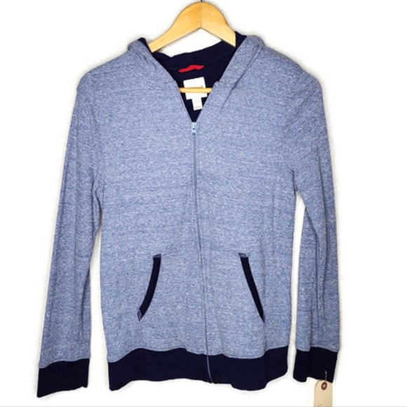 Cat & Jack Blue Ribbed Knit Hoodie Size L - Picture 1 of 6